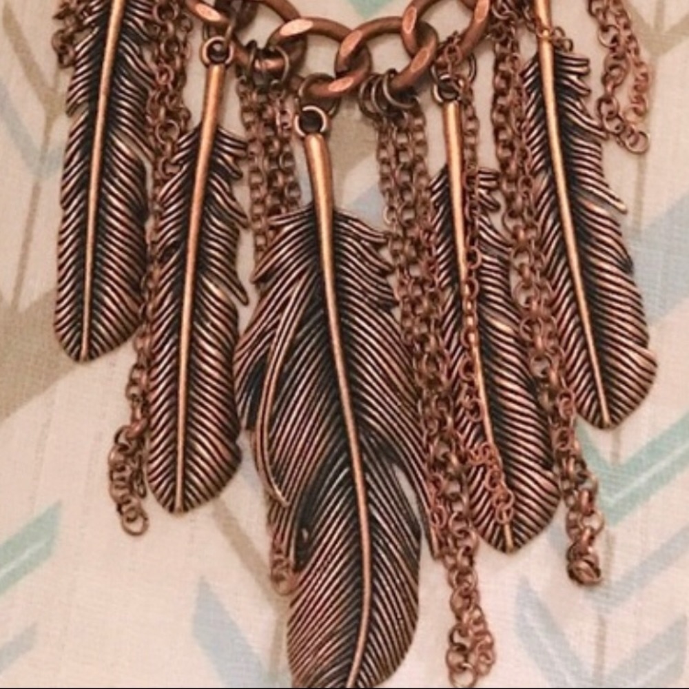 Boho Feather Necklace - Picture 2 of 4